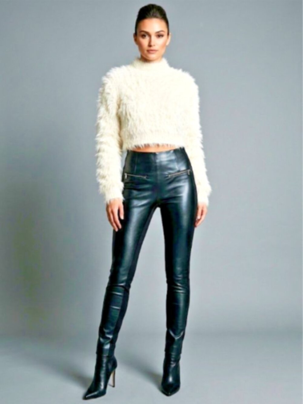 Sachin + Babi Faux Leather Skinny Biker Size 2 Black Side Stripe Chic Stylish